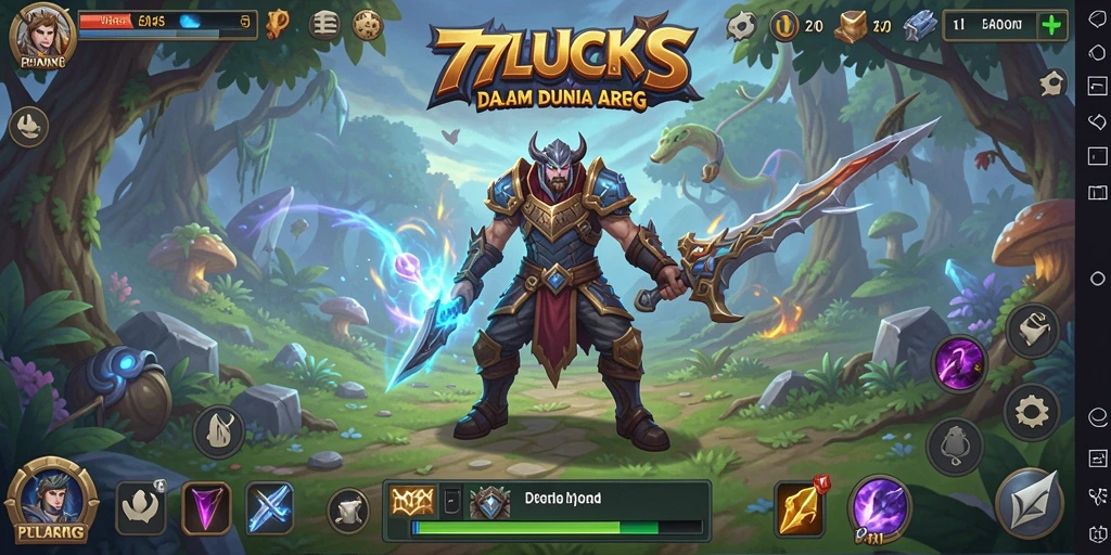 Tampilan gameplay menakjubkan dari 77LUCKS yang penuh aksi.