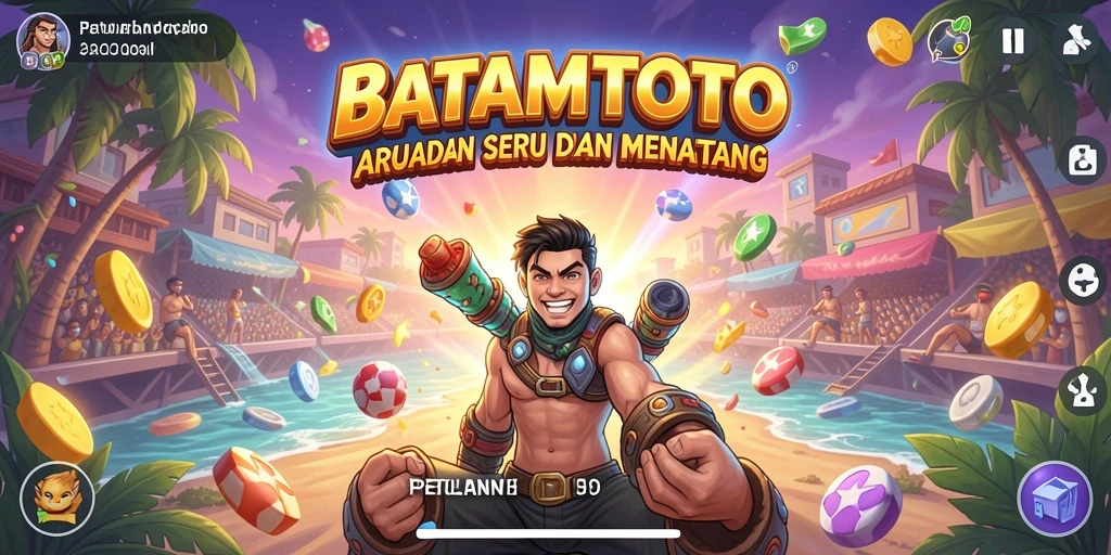 Tampilan gameplay menarik dari BATAMTOTO dengan warna cerah dan aksi cepat.
