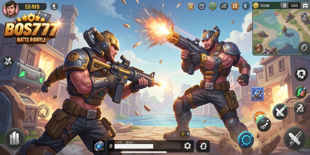 Gameplay BOS777 yang menegangkan dalam mode Battle Royale.