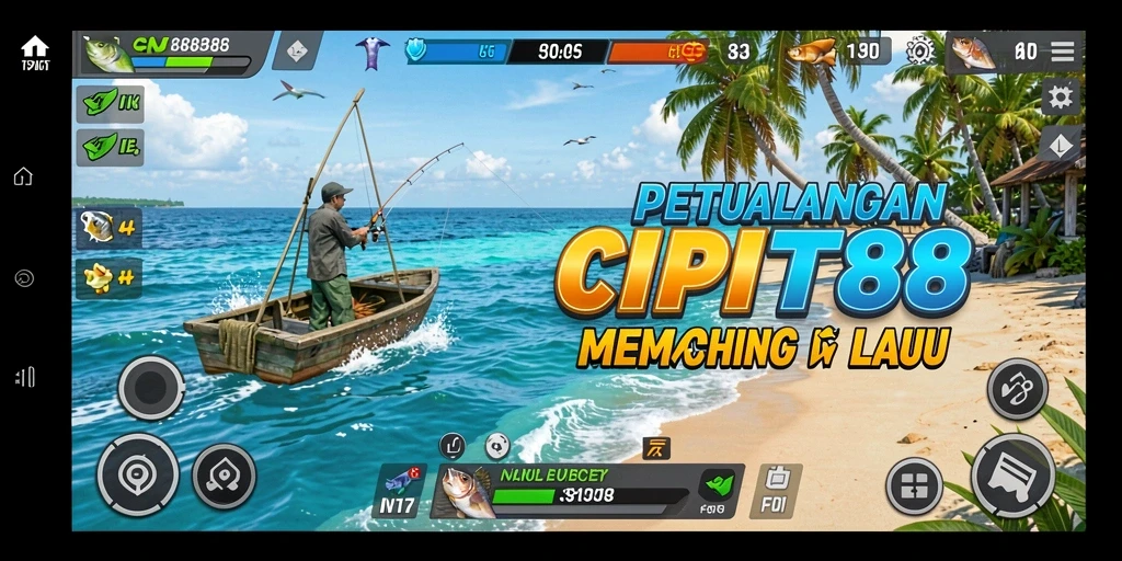 Tampilan gameplay CIPIT88 menunjukkan pengalaman memancing yang seru dan mendebarkan.