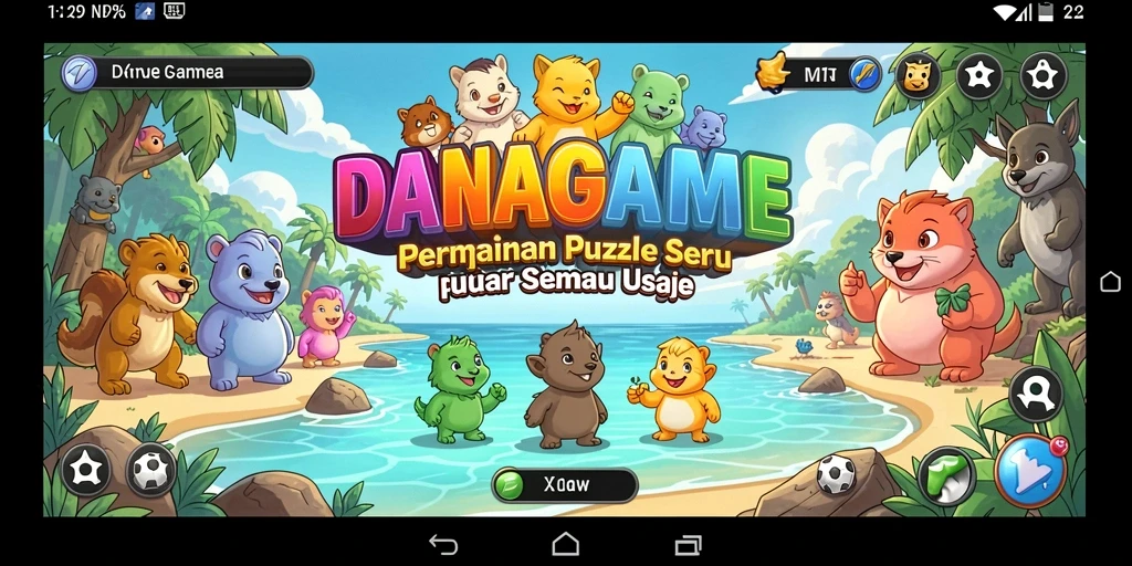 Tampilan gameplay seru DANAGAME dengan teka-teki penuh warna.