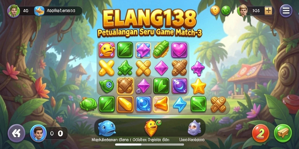 Tampilan gameplay menarik dari ELANG138 dalam aksi Match-3.