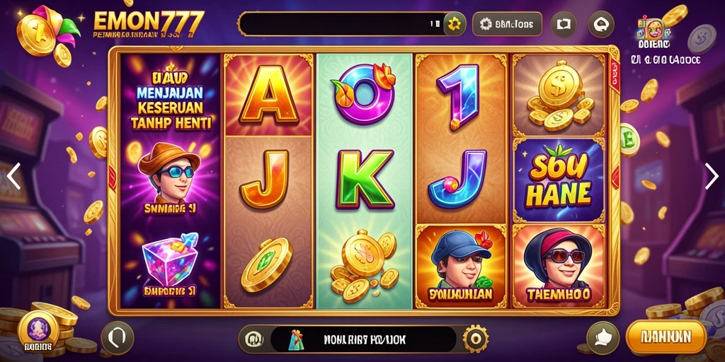 Tampilan gameplay Slot yang seru dan mendebarkan di EMON777.