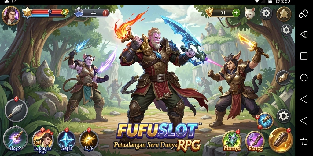 Tampilan gameplay FUFUSLOT yang mendebarkan dan penuh aksi RPG.