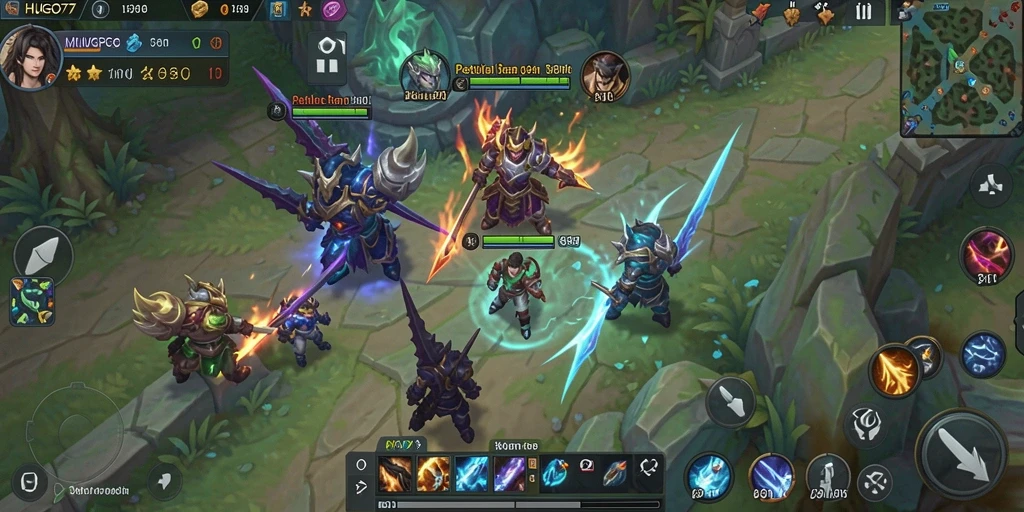 Screenshot gameplay HUGO77 menampilkan pertarungan seru dalam dunia MMORPG.