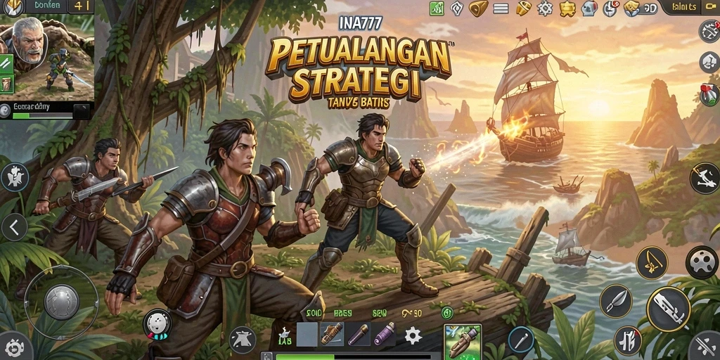 Screenshot gameplay INA777 menunjukkan pertempuran strategi yang intens.