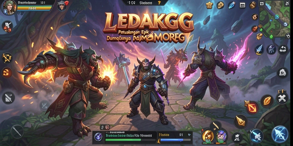 Tangkapan layar gameplay LEDAKGG memperlihatkan pertempuran seru dalam dunia MMORPG.