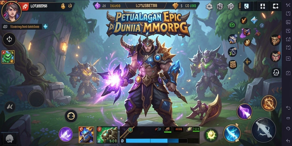 Tangkapan layar LOTUSBET88 yang menunjukkan momen epik dalam pertempuran MMORPG.