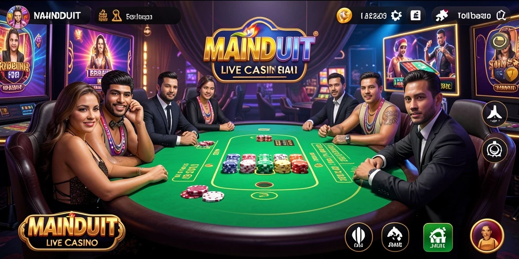 Tampilan gameplay Live Casino yang seru dan interaktif di MAINDUIT.