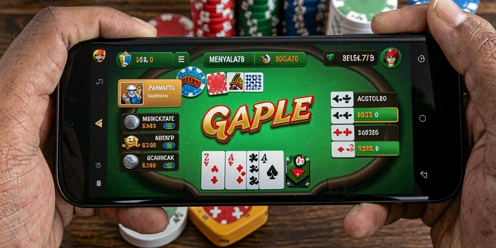 Screenshot MENYALA78 menampilkan aksi seru dalam permainan Gaple.