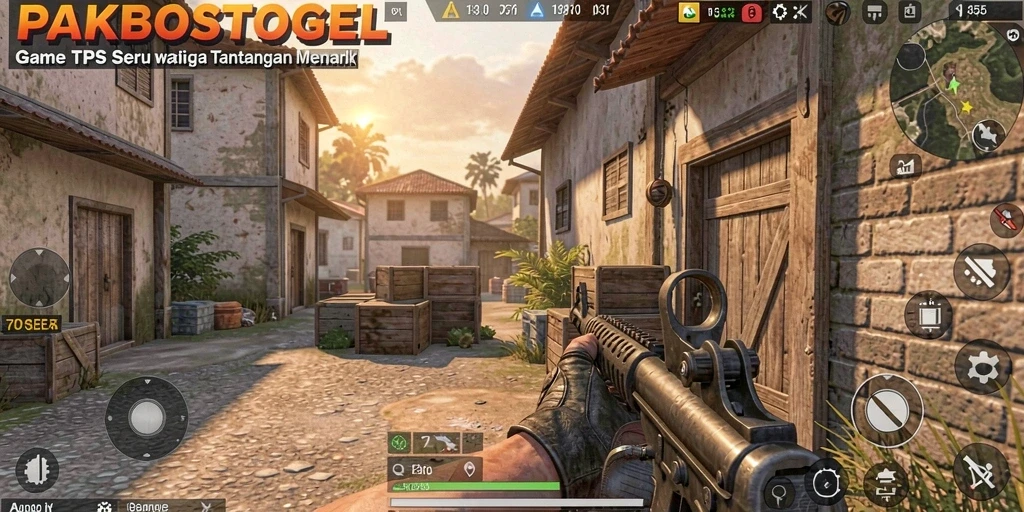 Screenshot gameplay PAKBOSTOGEL menampilkan aksi seru di medan perang.