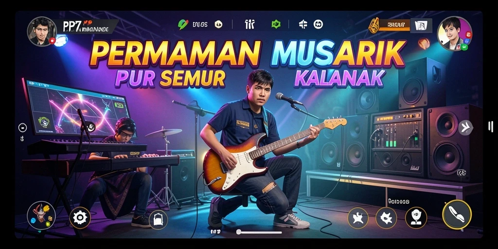 Tampilan menarik dari gameplay <strong>PP7</strong> yang penuh warna dan musik.