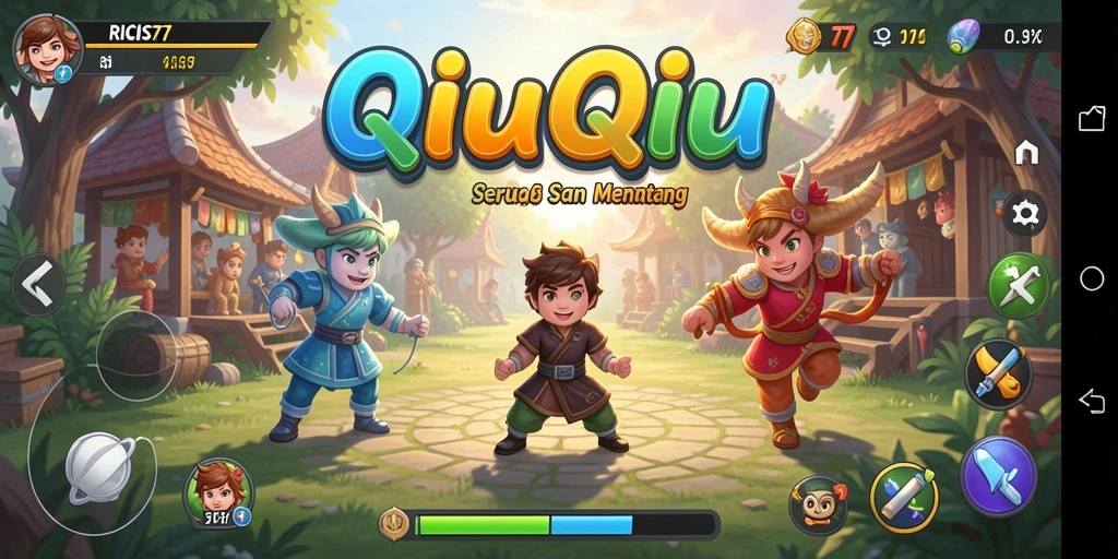 Tampilan gameplay seru di RICIS77 saat bermain QiuQiu.