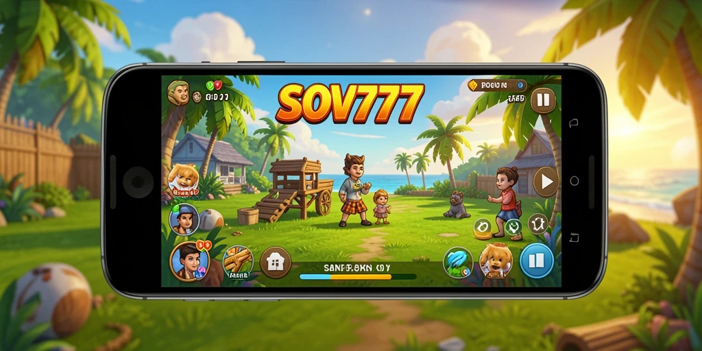 Tampilan gameplay SOV777 yang ceria dan menarik.