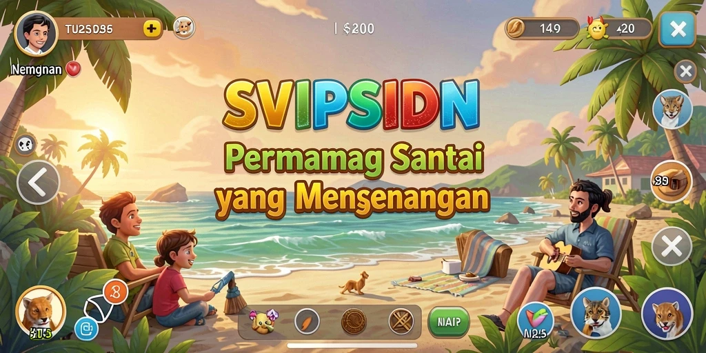 Tampilan gameplay SVIPSIDN yang ceria dan menghibur.